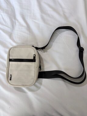 BRIXLEY White Crossbody Bag with Black Strap